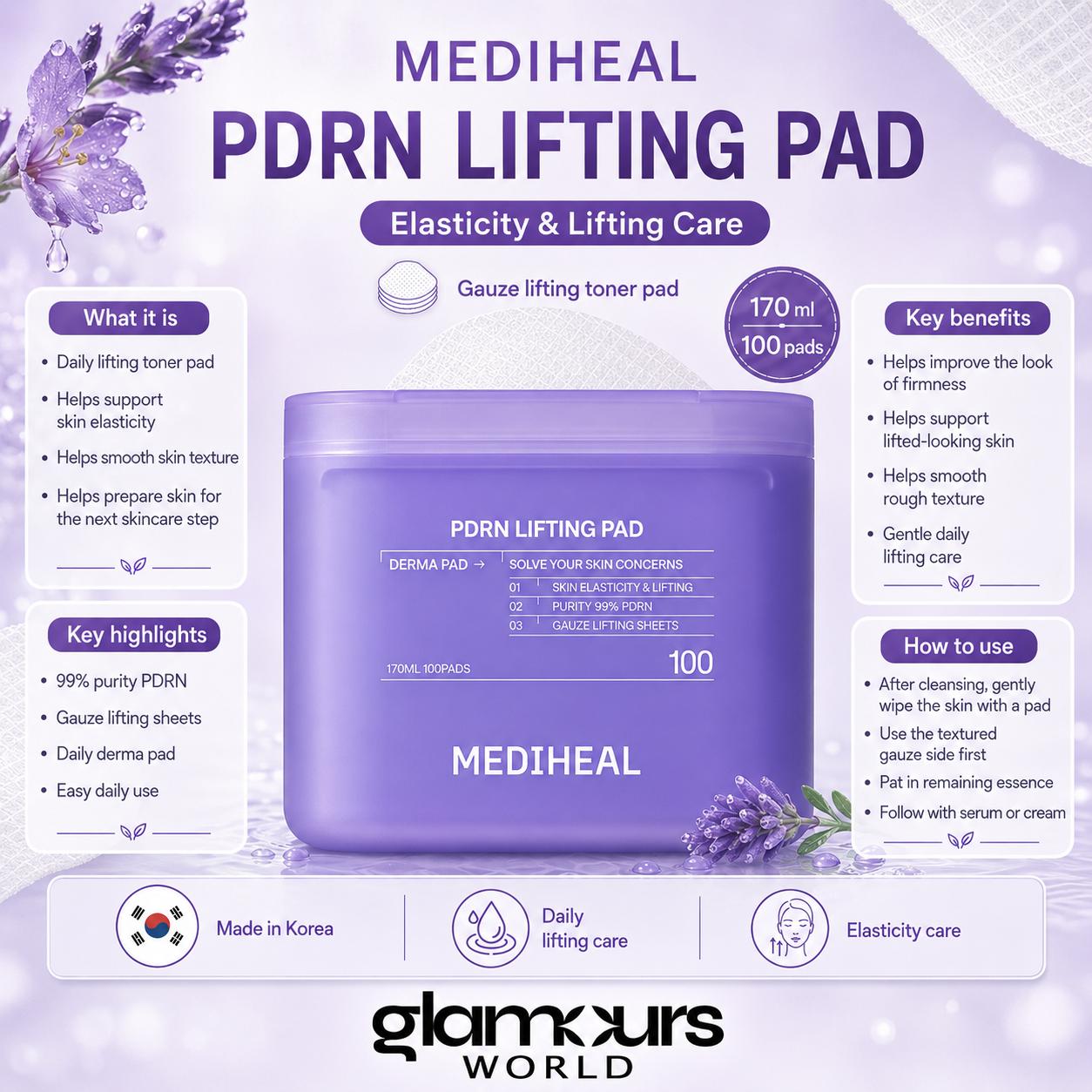 MEDIHEAL PDRN Lifting Pad 100 Pads